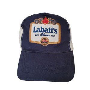 Labatt's Pilsner Beer Embroidered Snapback Blue Trucker Hat Mesh Cap one size